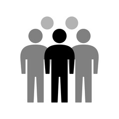 Crowd with a Group of People Icon. Vector Image.