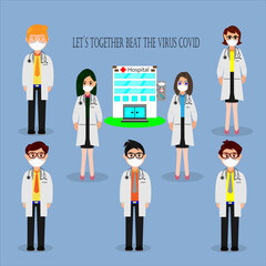 fight the virus covid- 19 vector design