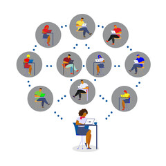 power of social networking vector design