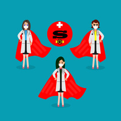 super doctor woman vector design