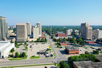 Aerial view of the London, Ontario, Canada downtown