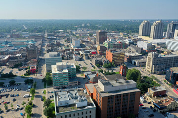 Fototapeta na wymiar Aerial scene of the London, Ontario, Canada city center
