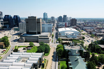 Aerial view of London, Ontario, Canada on a clear day