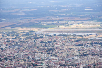 Aerial view of Blida city from Chrea National Park, Algeria.