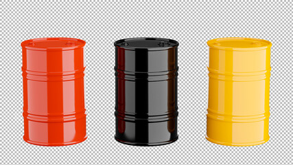 oil barrel on transparent background,clipping path
