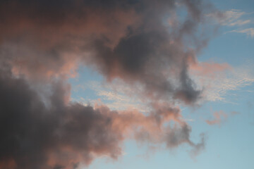 Obraz na płótnie Canvas the clouds on sky at sunset, summer time