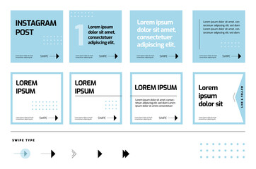 Minimalist set of templates for post. Geometric graphic with modern design. 