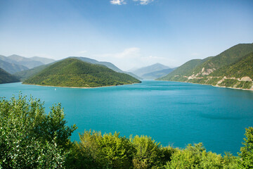 Fototapeta na wymiar A beautiful landscape photography with Caucasus Mountains in Georgia.