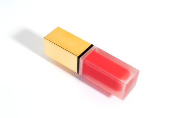 Pink Red Liquid Lipstick tube on a white background