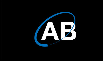 Simple Creative  Circle AB Letter Logo.