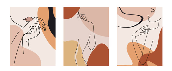 Women Line Art, Set Of 3 Prints, Trendy Wall Art, Woman Line Drawing, Digital Print, Female Body Art, Art Woman  Print