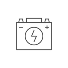 Car battery line outline icon