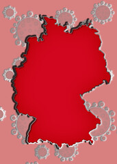 Deutschland sieht rot umgeben von diversen Coronaviren