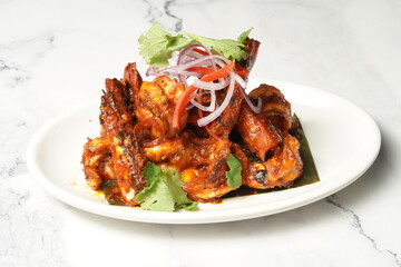 Fried prawn with chilis