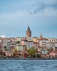 Fototapeta na wymiar View of old city over the Golden Horn with Galat Towe on top Istanbul, Turkey