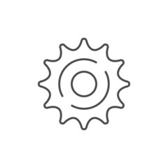Cogwheel line icon or mechanical concept