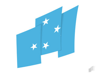 Micronesia flag in an abstract ripped design. Modern design of the Micronesia flag.