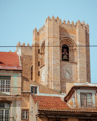 Street with diferent colors in Lisbon, Portugal