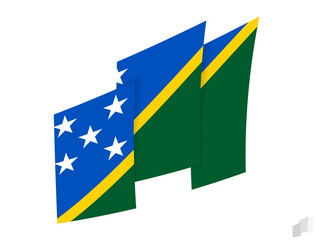 Solomon Islands flag in an abstract ripped design. Modern design of the Solomon Islands flag.