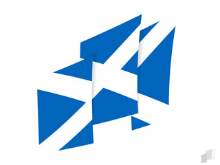 Scotland flag in an abstract ripped design. Modern design of the Scotland flag.