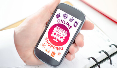 Online shopping concept on a smartphone