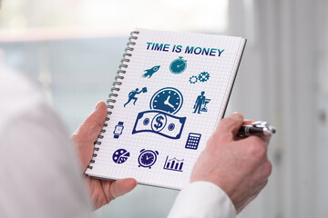 Time is money concept on a notepad
