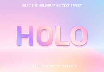 Gradient Holographic Editable Text Effect