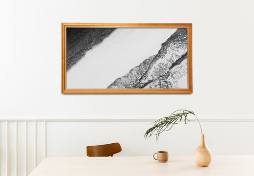 Picture Frame Mockup on a White Wall
