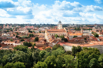 Fototapeta na wymiar panorama of Vilnius Old Town
