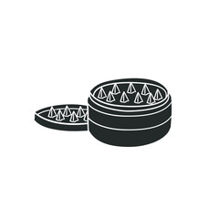 Cannabis Grinder Icon Silhouette Illustration. Marijuana Vector Graphic Pictogram Symbol Clip Art. Doodle Sketch Black Sign.