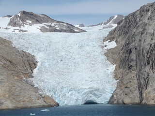 close up of a glacier in the prince christian sound, greenland © Guenter