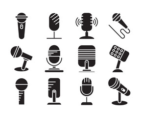 microphone icons set vector illustration