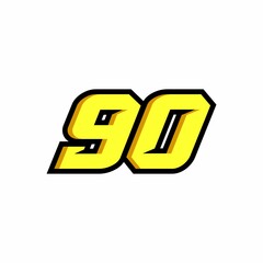 Design number 90 racing logo on white background