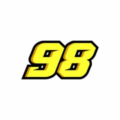 Design number 98 racing logo on white background