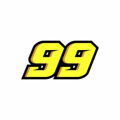 Design number 99 racing logo on white background
