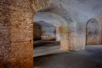 The interior of the historic Civil War fort and prison for confederate soldiers Fort Jefferson