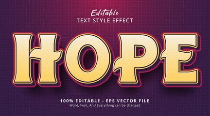 Editable text effect, Hope text with gradient color combination effect