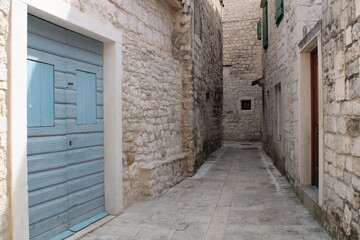 An alley in the old town of Trogir, Croatia