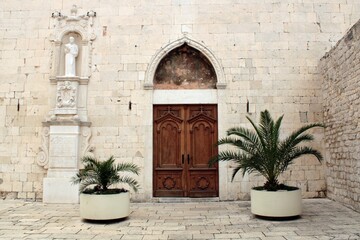 Fototapeta na wymiar The Entrance of St Nicola Church, Sibenik