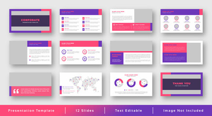 Minimalist colorful presentations slide for business plans and investments