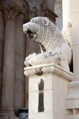 Stone Lion at the entrance of St Domnius Cathedral, Split