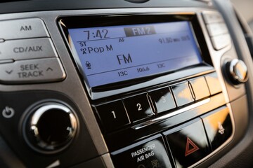 Closeup of Modern Car Audio System