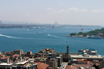 The view of the city Istanbul from the Galata tower