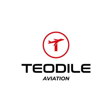 Bold and strong logo about the letter T and aircraft, aviation.
EPS 10, Vector.