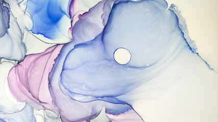 Fototapeta premium Alcohol ink. White Watercolor Swirl. Aquarelle