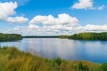 Landscape with Lake Roshchinsky from the Alexander-Svirsky Monastery.