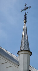Obraz premium General view and architectural details of the Catholic Church of the Transfiguration of the Lord built in 1880 in the neo-baroque style in Wasilków in Podlasie, Poland.