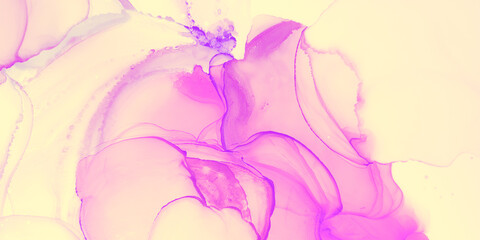 Sunrise Watercolor. Red Digital Effect. Nude