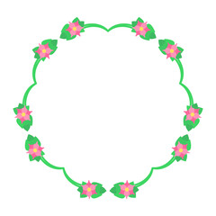 Floral wreath in the form of a frame for inscriptions and text isolated on a white background. Suitable for wedding invitation cards. Botanical design elements. Vector illustration