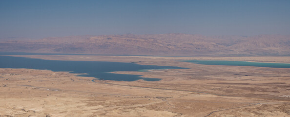 Desert landscape of Israel, Dead Sea, Jordan. Panorama